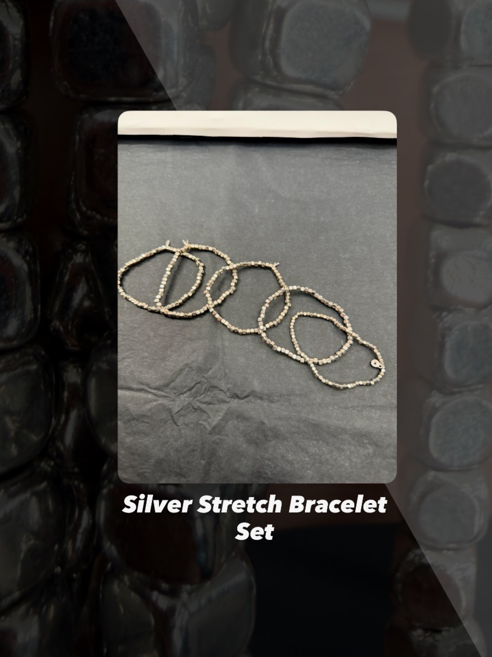 EUC Silver Stretch Bracelet Set